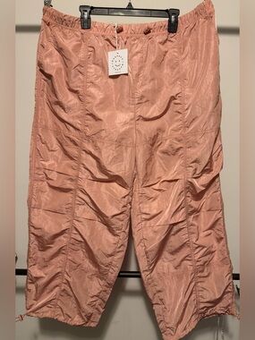 Baevely Lightweight Nylon Windbreaker Pants with Toggle Tabs